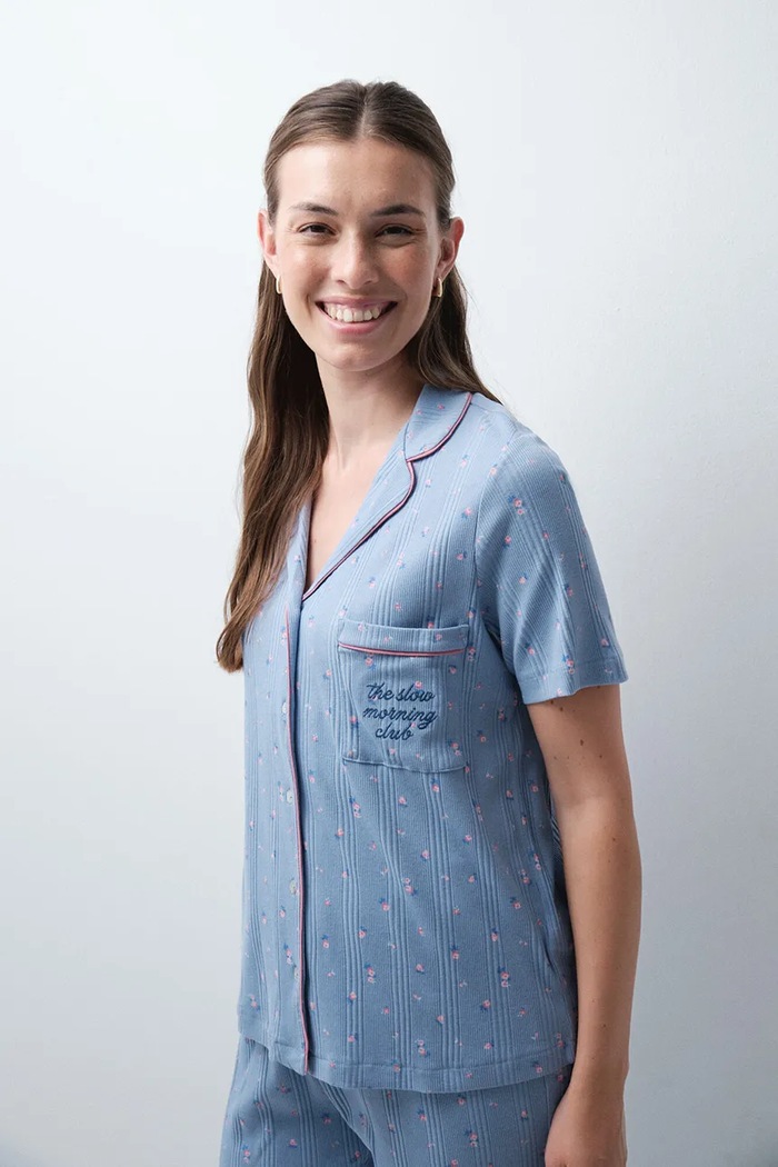 Odzież women'secret Piżama dwuczęściowa damska z bawełną 3134059 niebieski
