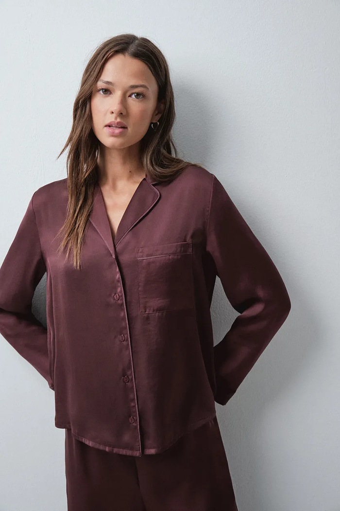 Odjeća women'secret Dvodijelna pidžama za žene 3594786 bordo