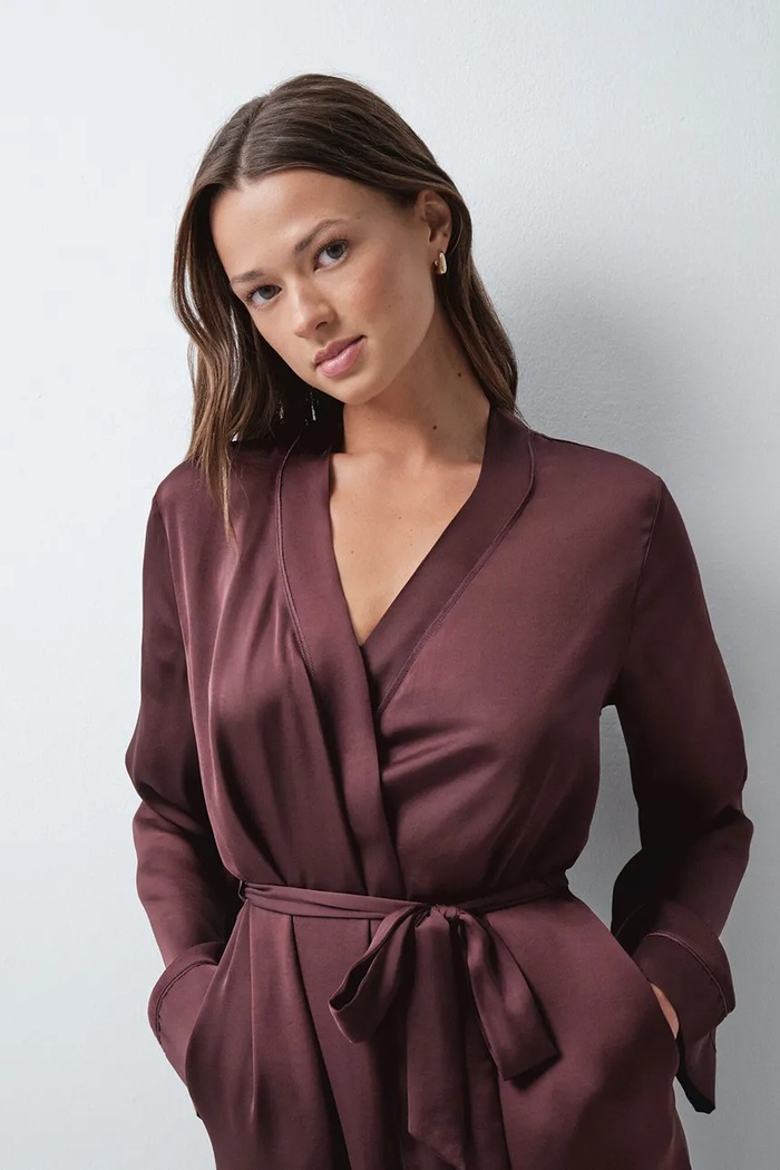 Odzież women'secret Szlafrok damski 4684187 bordowy