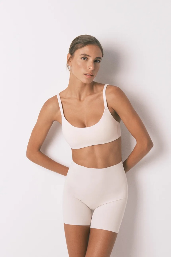 women'secret Majtki bezszwowe damskie z bawełną 5691567 beżowy AW26
