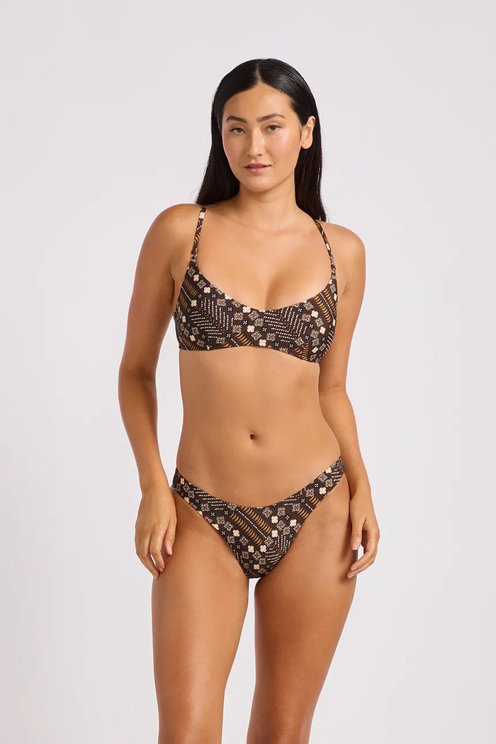 Seafolly Chiloți brazilieni de baie pentru femei High Cut maro 40305.339