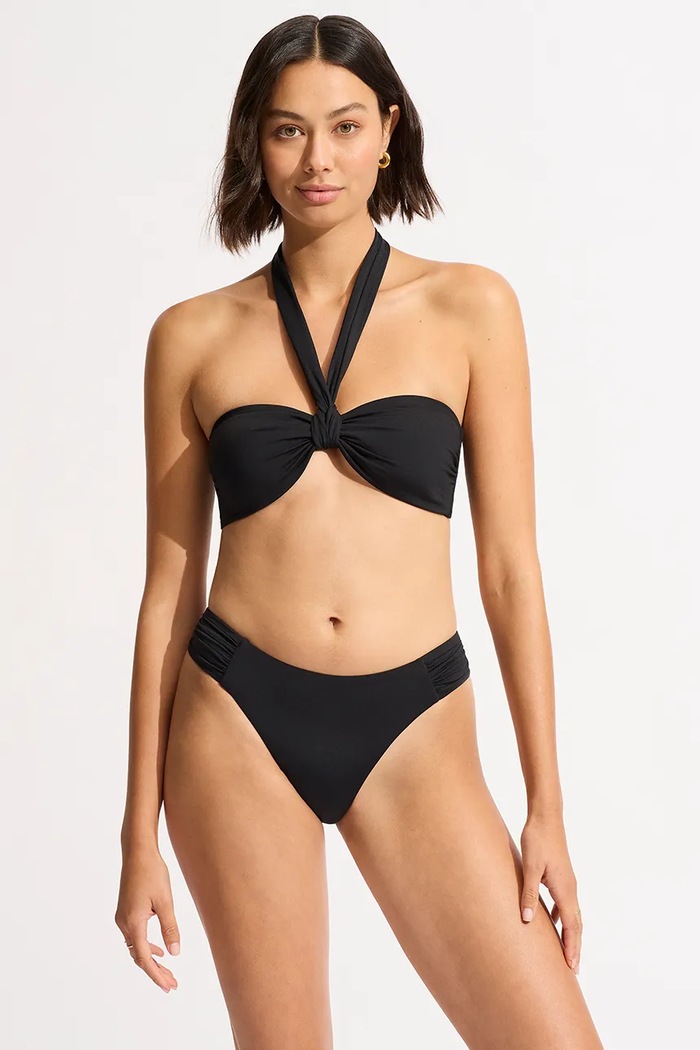 Seafolly figi kąpielowe damskie Ruched Side czarny 40726.942