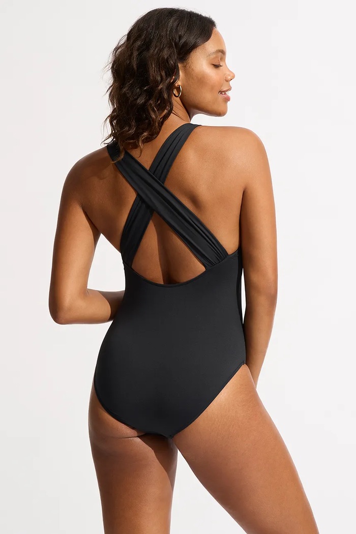Seafolly Costum de baie dintr-o singură piesă pentru femei Cross Back 10950.942 negru AW26