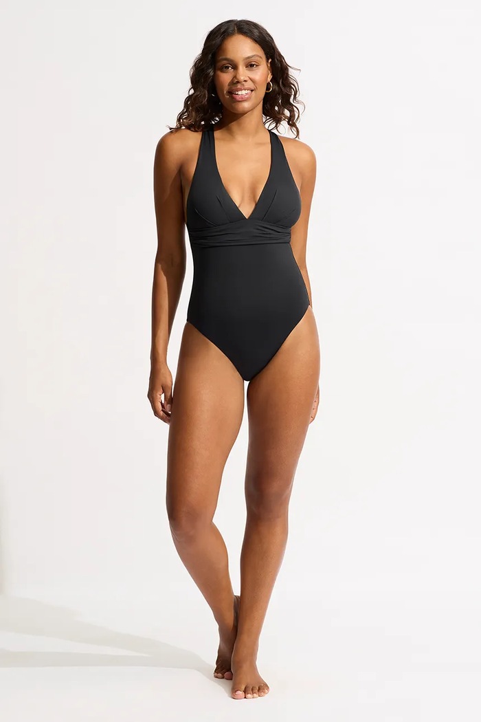 Îmbrăcăminte Seafolly Costum de baie dintr-o singură piesă pentru femei Cross Back 10950.942 negru