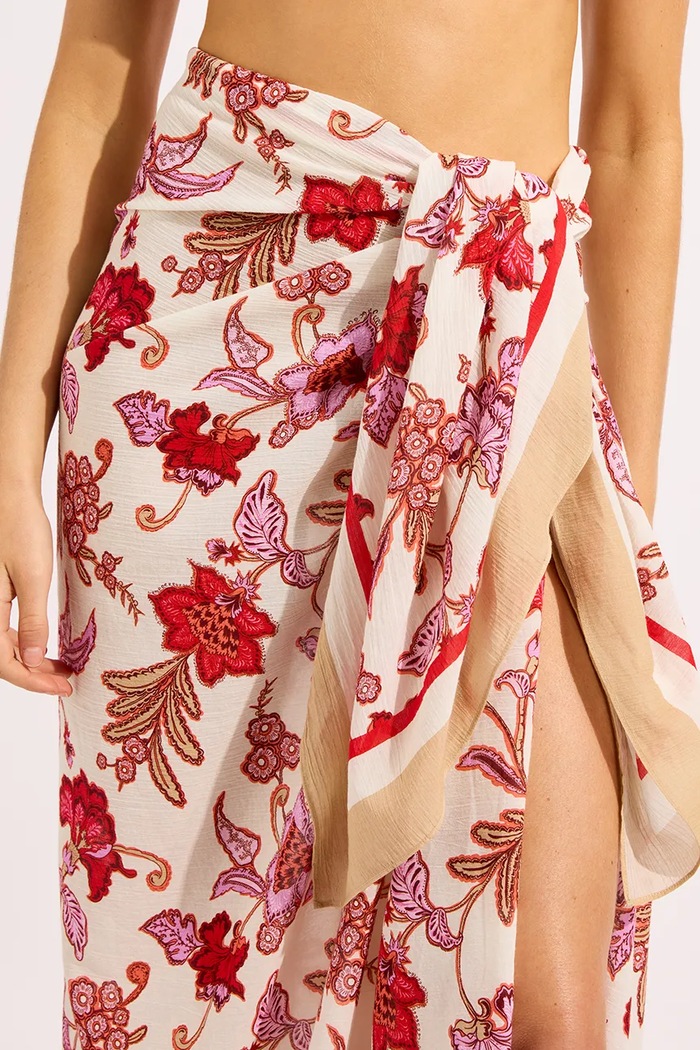 Seafolly pareo damskie Summer Chintz Sarong różowy 55776.SG