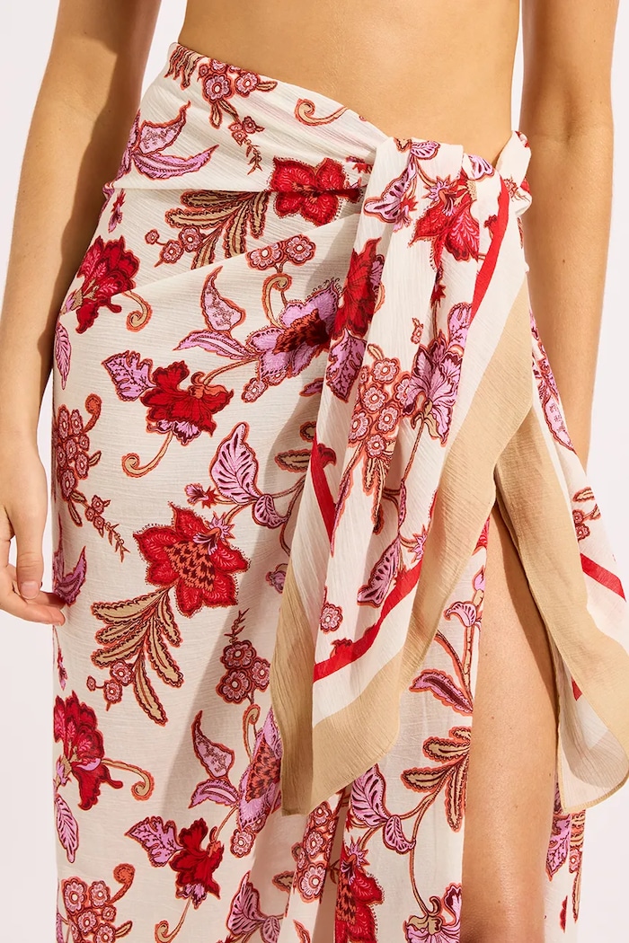 Seafolly pareo damskie Summer Chintz Sarong różowy 55776.SG