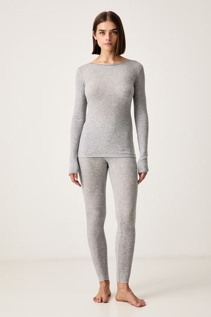 Chantelle Longsleeve lounge damski z wełną Warm Radiance C1B8J2 szary AW26