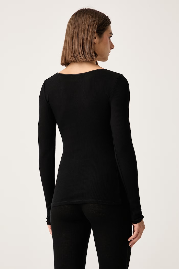 Odzież Chantelle Longsleeve lounge damski z wełną Warm Radiance C1B8J2 czarny