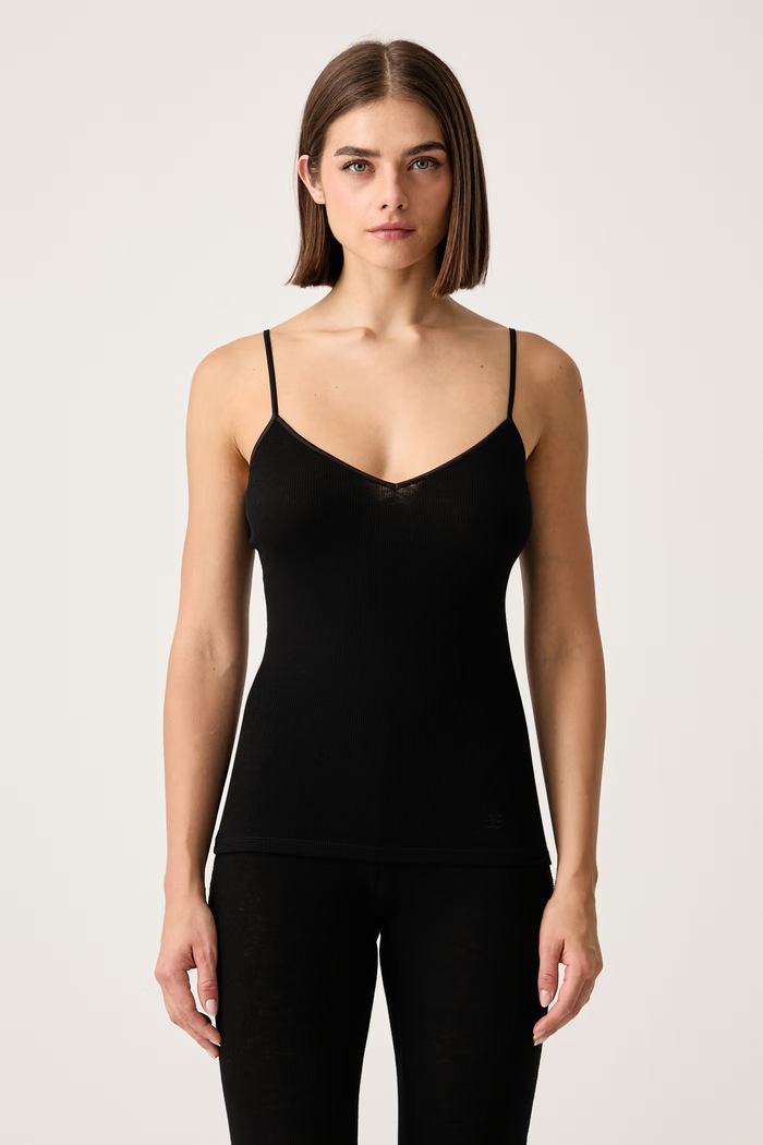Chantelle Top bieliźniany damski z wełną Warm Radiance czarny C1B8I4