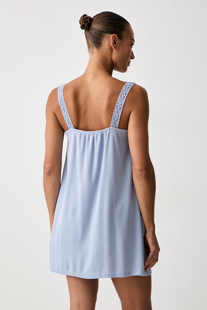 Odzież women'secret koszula nocna damska z wiskozą 3634156 niebieski