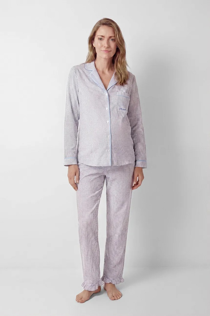 women'secret piżama dwuczęściowa damska bawełniana niebieski 4464356