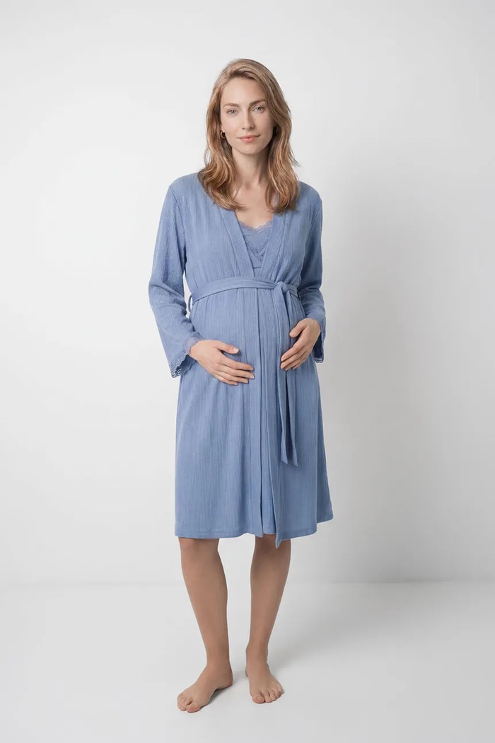 women'secret ρόμπα/μπουρνούζι γυναικεία με βισκόζη μπλε 2174165