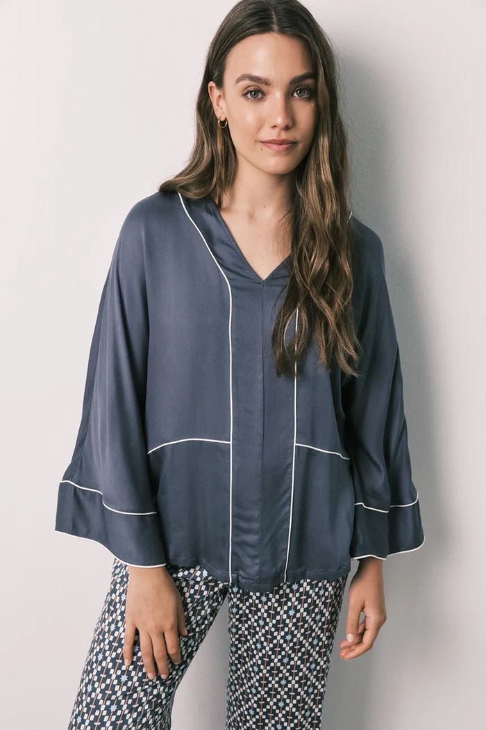 Odzież women'secret piżama damska z wiskozy 3594727 niebieski