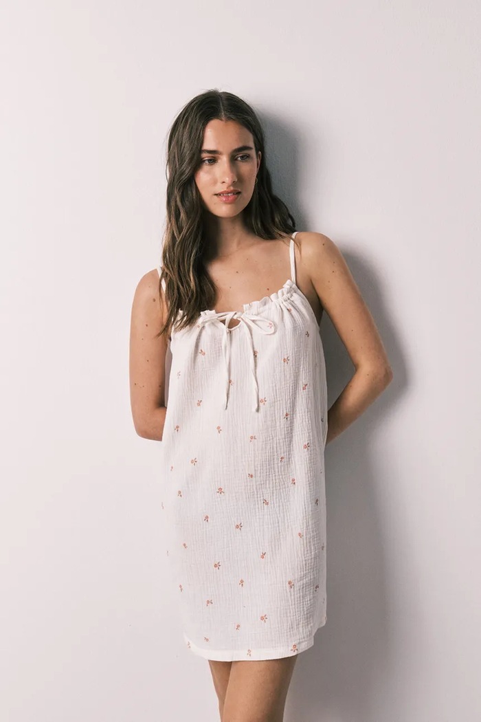Odzież women'secret koszula nocna damska bawełniana 4364643 beżowy