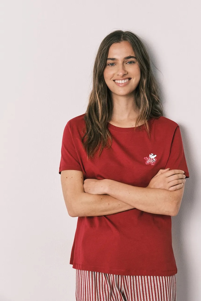 Odzież women'secret piżama dwuczęściowa damska bawełniana 3134027 czerwony
