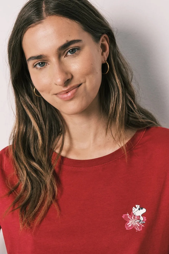 women'secret piżama dwuczęściowa damska bawełniana czerwony 3134027