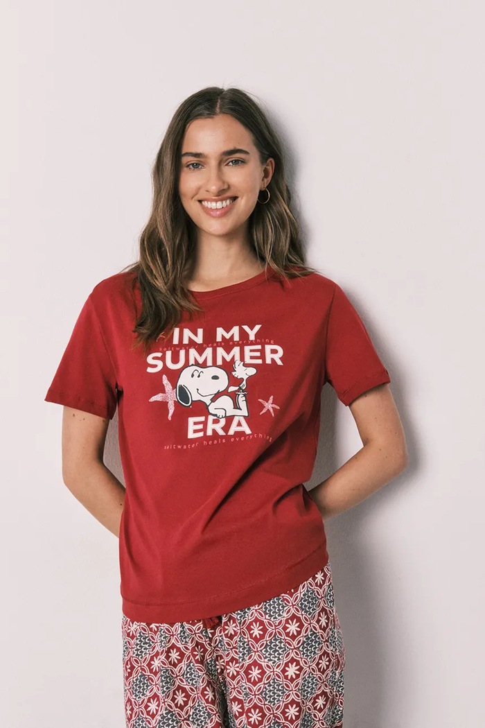 Odzież women'secret piżama damska bawełniana 3134026 czerwony
