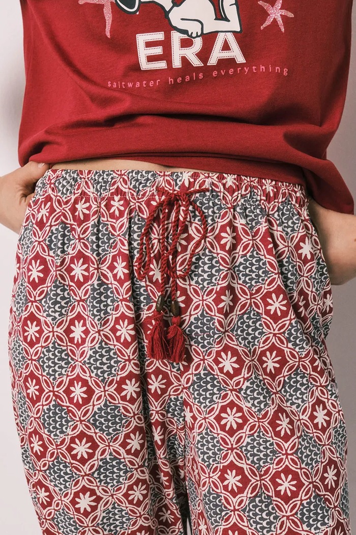 women'secret piżama damska bawełniana czerwony 3134026