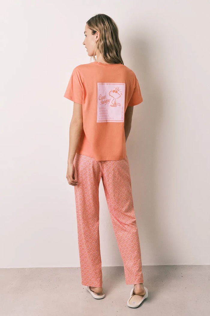 women'secret piżama dwuczęściowa damska bawełniana 3134037 pomarańczowy AW26