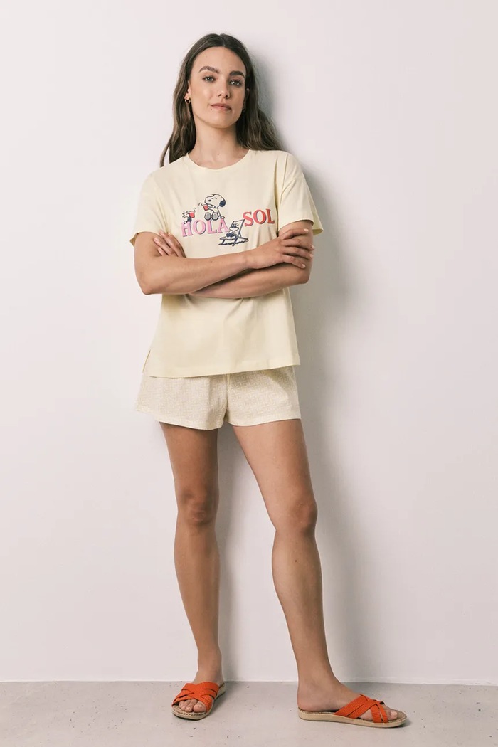 Odzież women'secret piżama damska bawełniana 3134045 żółty