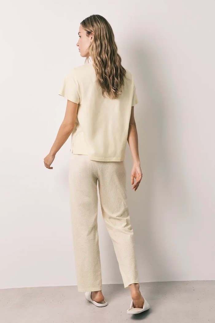 women'secret piżama dwuczęściowa damska bawełniana 3134046 żółty AW26