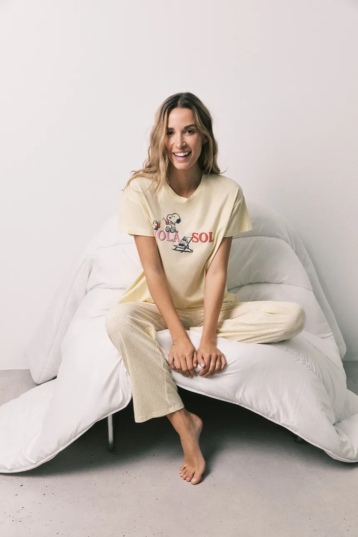 women'secret piżama dwuczęściowa damska bawełniana 3134046 żółty