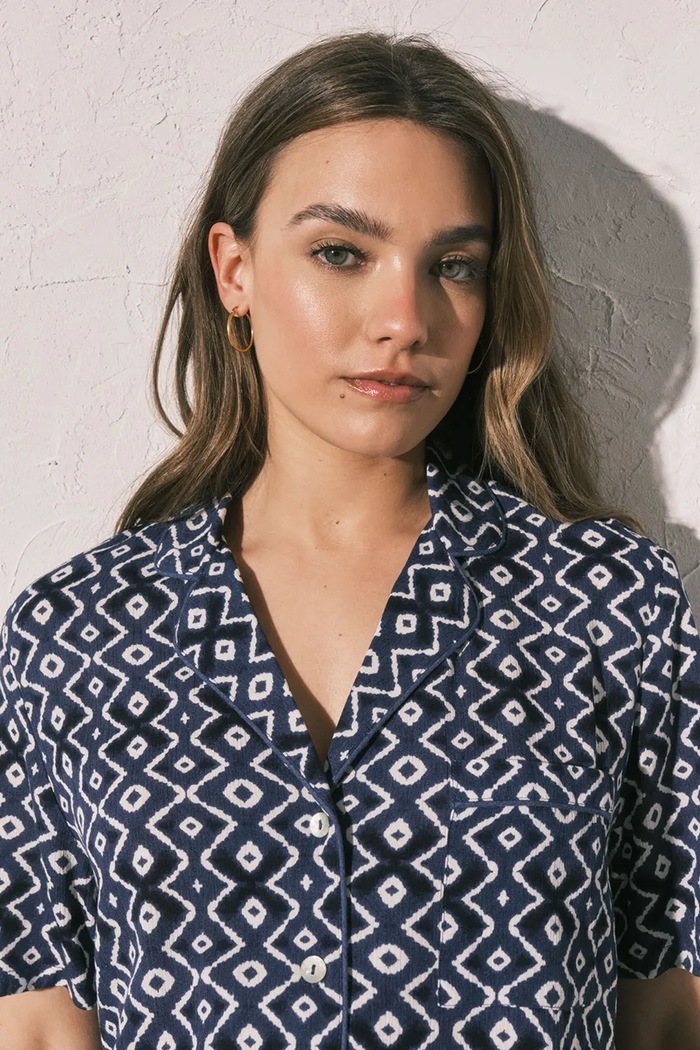 women'secret koszula piżamowa damska z wiskozy granatowy 3794098