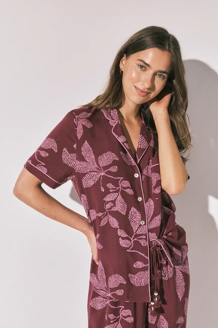 Odzież women'secret piżama damska z wiskozy 3794099 bordowy