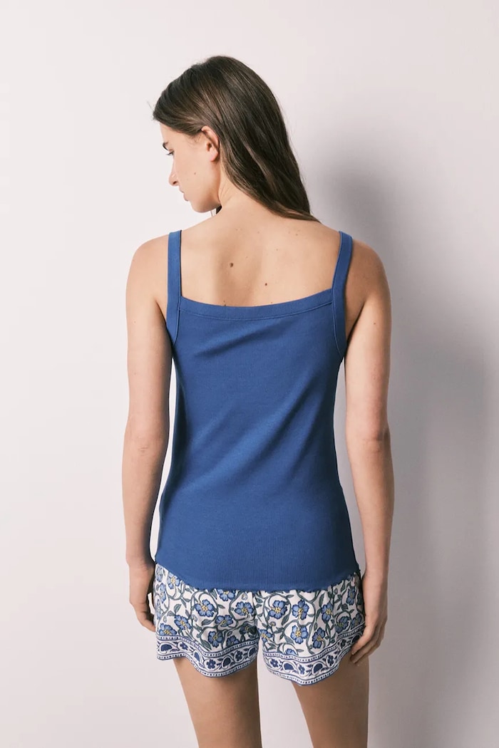 women'secret piżama damska bawełniana z elastanem 3594711 niebieski AW26