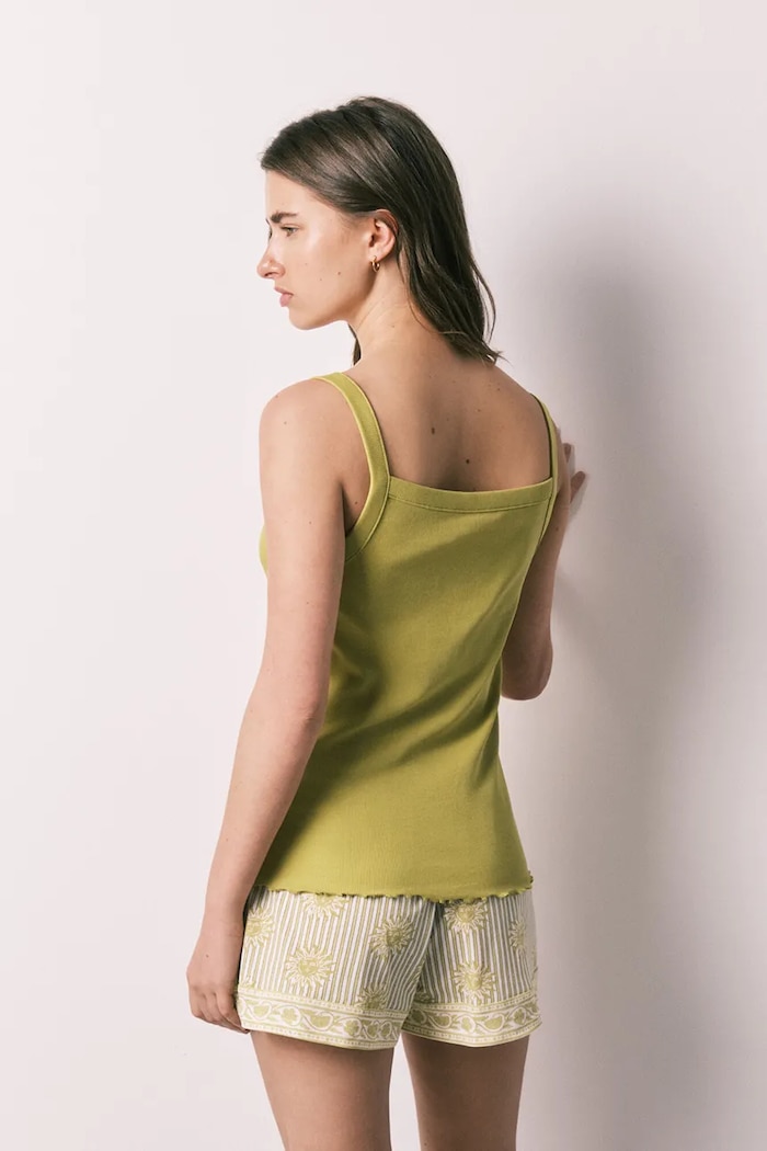 women'secret piżama dwuczęściowa damska z bawełną 3594710 zielony AW26