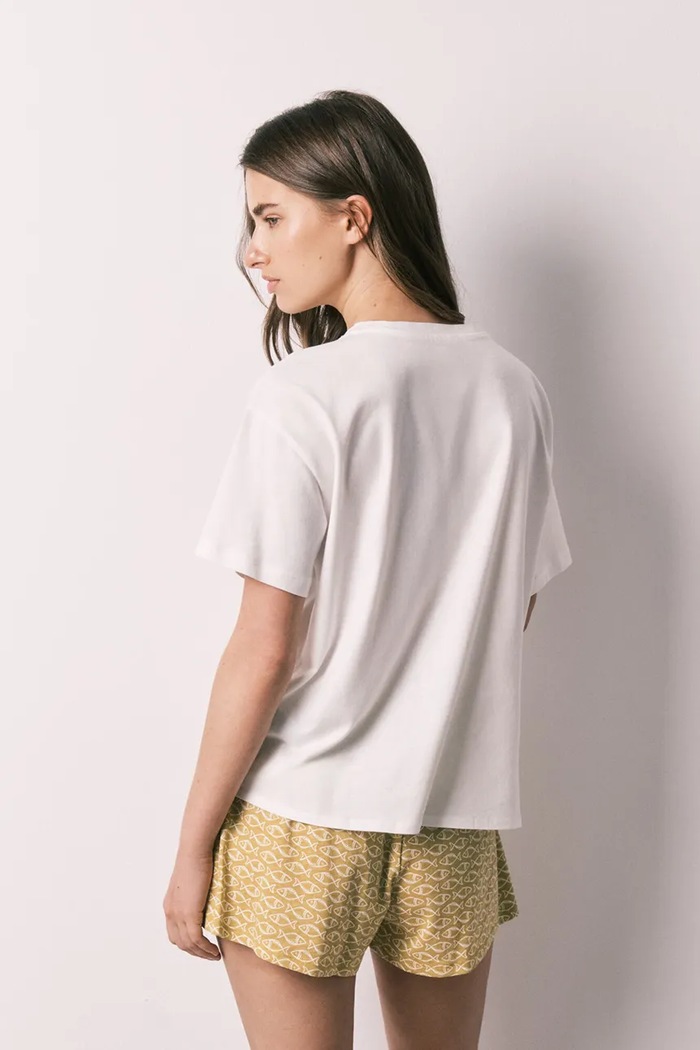 women'secret piżama dwuczęściowa damska bawełniana 3594721 żółty AW26