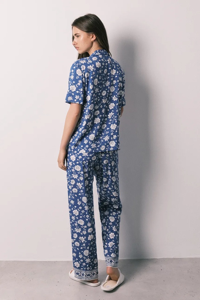 women'secret piżama dwuczęściowa damska z wiskozy 3594738 niebieski AW26