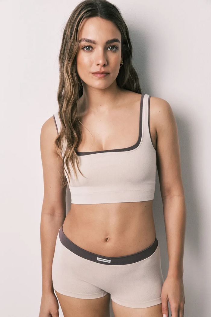 women'secret Top bieliźniany beżowy 5104041