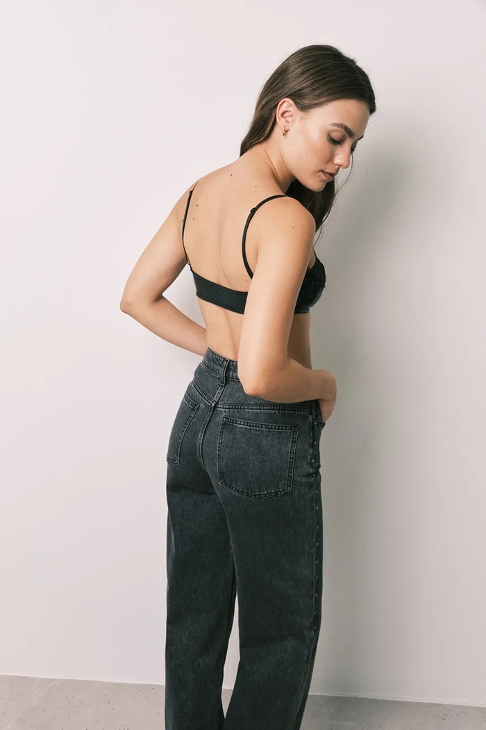 Odzież women'secret biustonosz z imitacji skóry 4024350 czarny