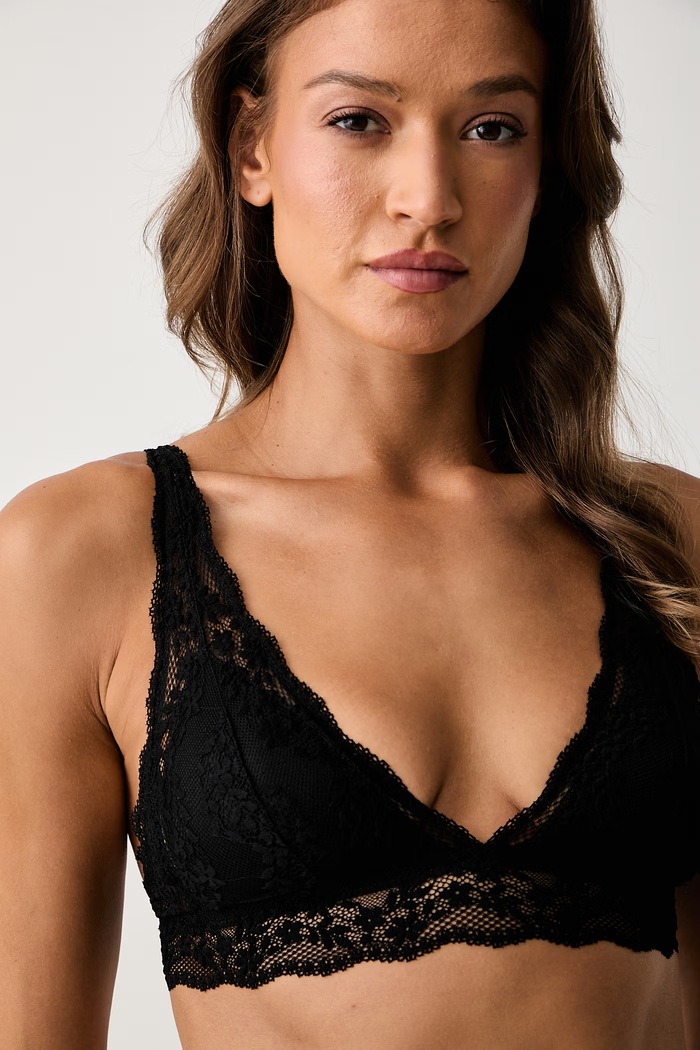 Odzież women'secret biustonosz trójkątny koronkowy 3544576 czarny
