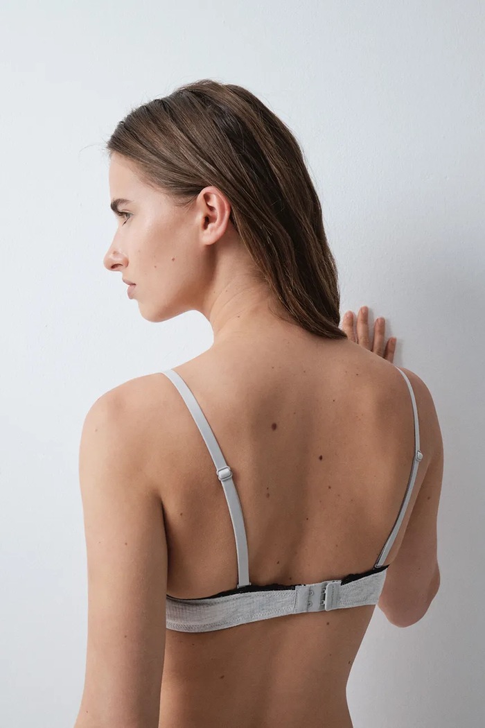 women'secret Biustonosz z bawełną 5054778.882.885 szary AW26