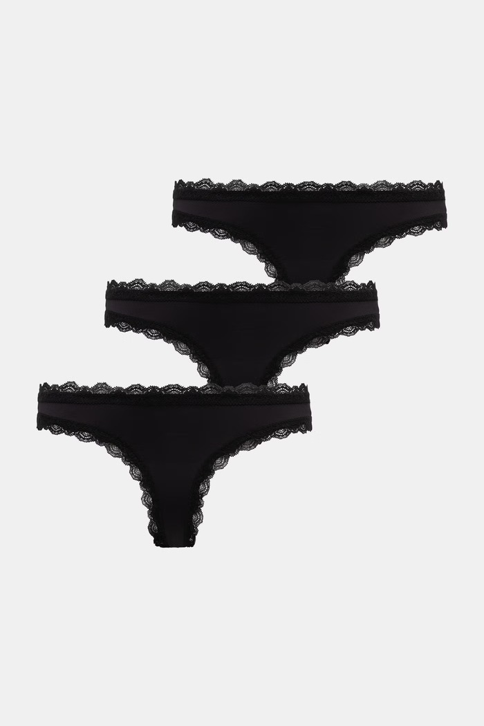 Karl Lagerfeld Chiloți g-string pentru femei pachet de 3 negru B3W47012