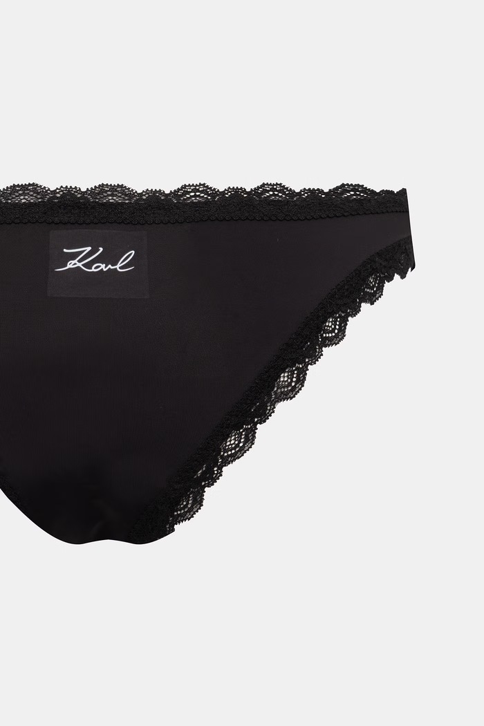 Îmbrăcăminte Karl Lagerfeld Chiloți g-string pentru femei pachet de 3 B3W47012 negru