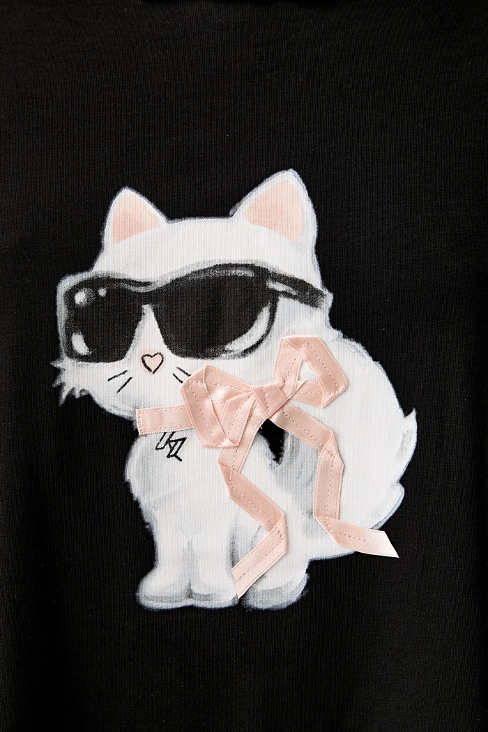 Karl Lagerfeld spavaćica za žene s pamukom IKON crna B3W45008