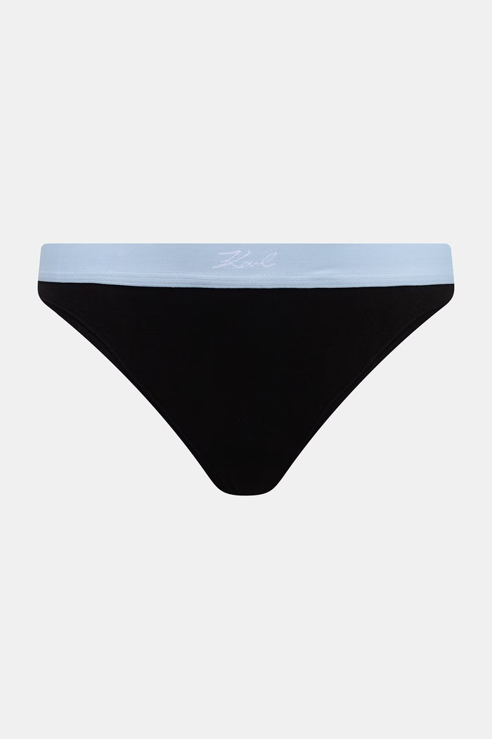 Karl Lagerfeld chiloți g-string pentru femei din bumbac cu elastan pachet de 7 B3W47022 negru AW26