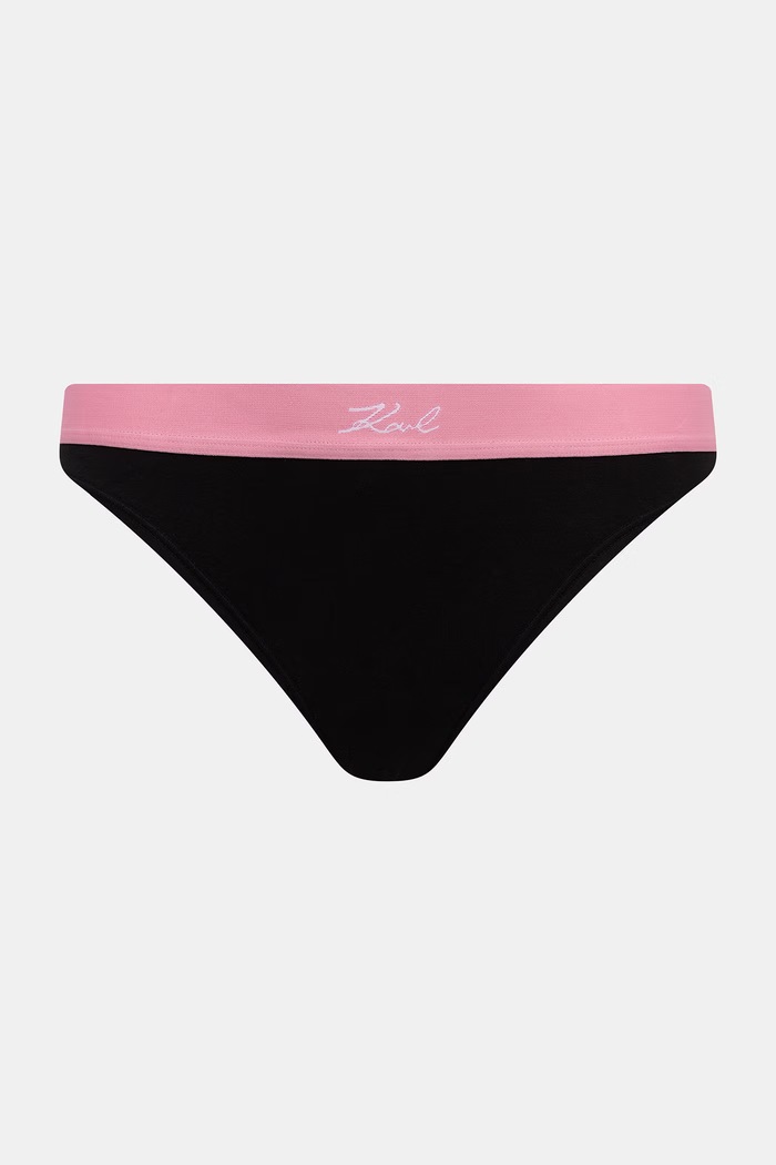 Îmbrăcăminte Karl Lagerfeld chiloți g-string pentru femei din bumbac cu elastan pachet de 7 B3W47022 negru