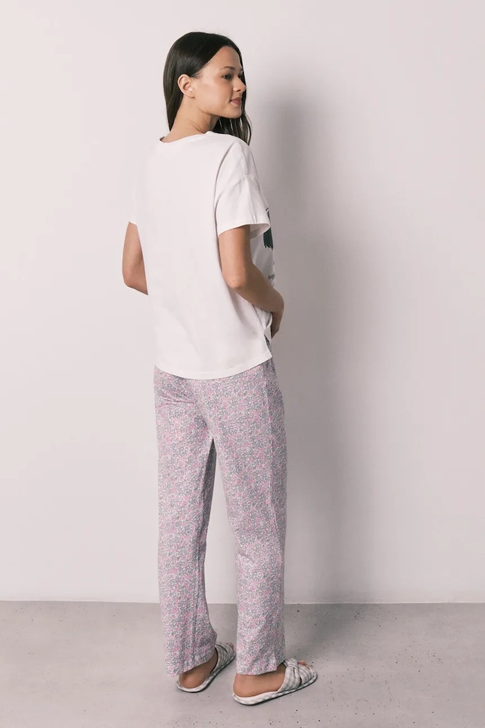 women'secret pijama din două piese pentru femei, din bumbac 3133529 bej AW26