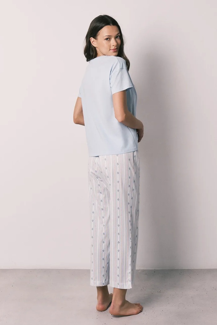 women'secret pijama din două piese pentru femei, din bumbac 3593072 albastru AW26