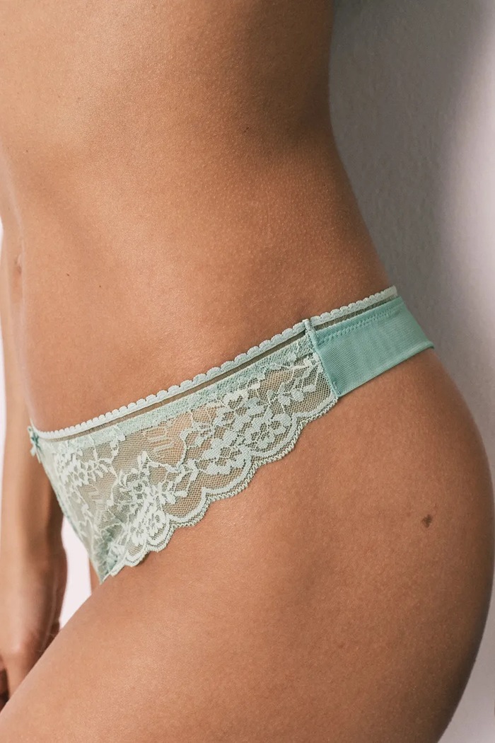 women'secret chiloți g-string pentru femei, din dantelă turcoaz 4213814