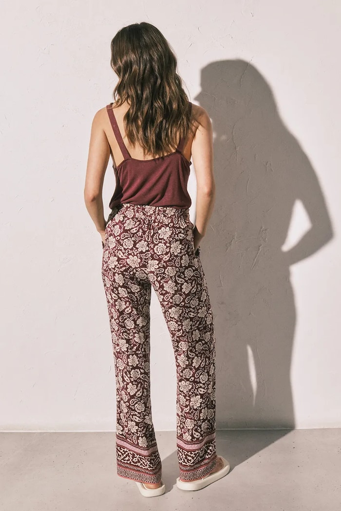 Odjeća women'secret donji dio pidžame za žene od viskoze 5543719 bordo