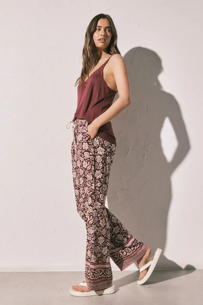 women'secret donji dio pidžame za žene od viskoze bordo 5543719