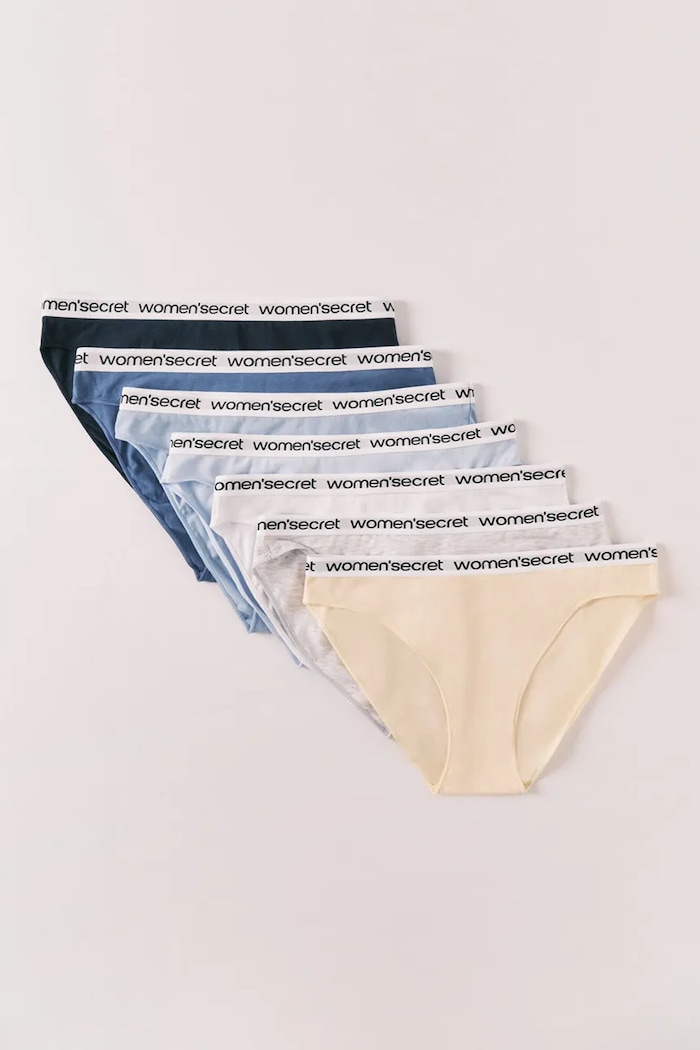 women'secret kalhotky dámské bavlněné s elastanem 7-pack vícebarevná 4933684