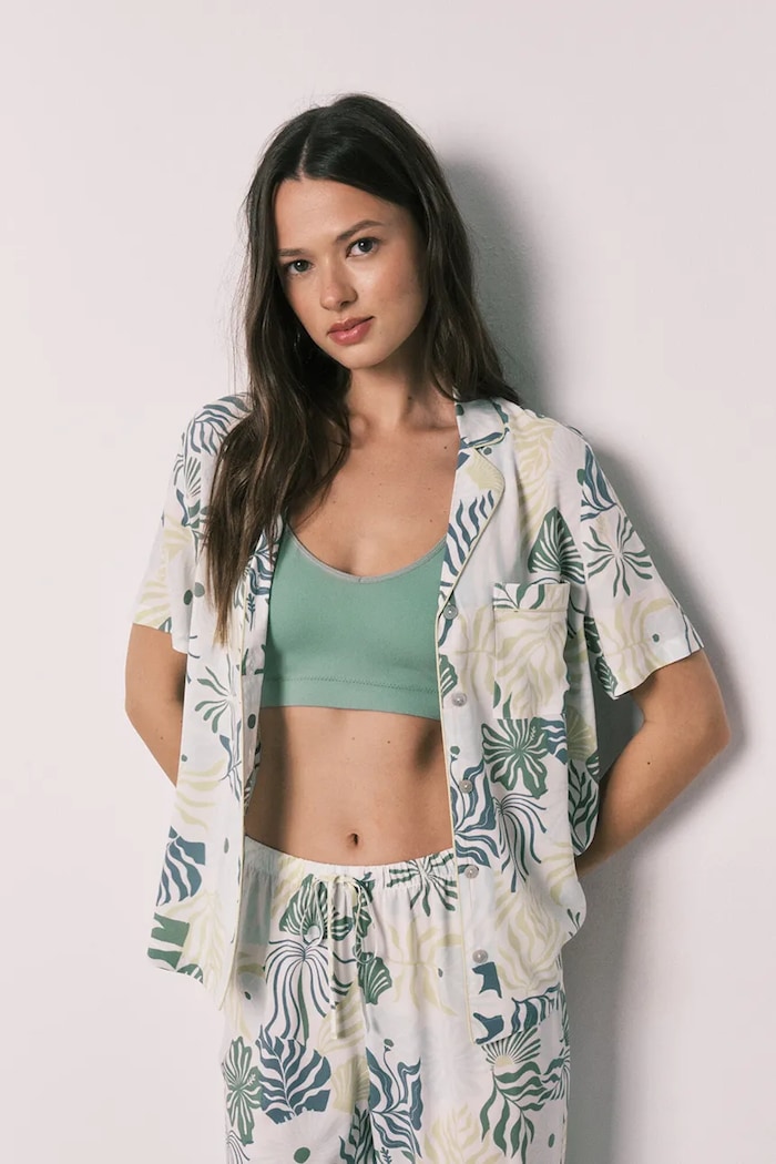 Îmbrăcăminte women'secret pijama din două piese pentru femei. din vâscoză 3133549 verde