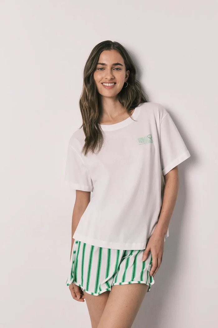 Women'secret dvojdielne pyžamo dámske bavlnené 3133538 biela AW26