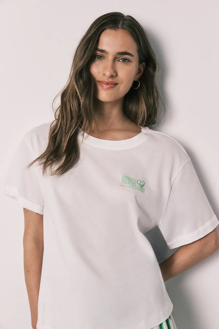 Oblečenie Women'secret dvojdielne pyžamo dámske bavlnené 3133538 biela